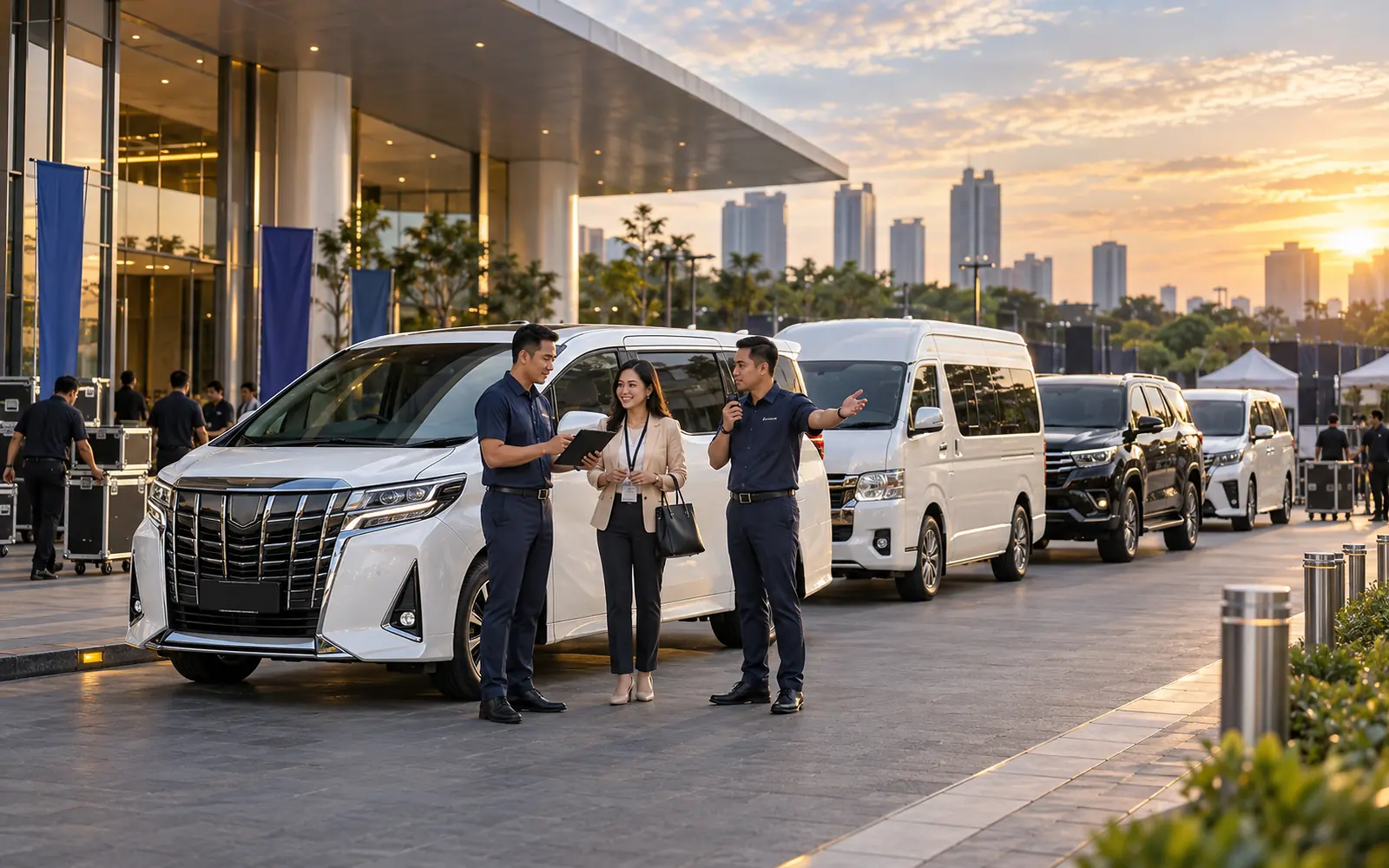 Tim operasional Adacar mengoordinasikan armada untuk kebutuhan event dan proyek